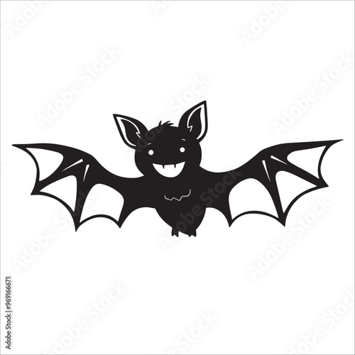 Bat vector illustration for Halloween design.