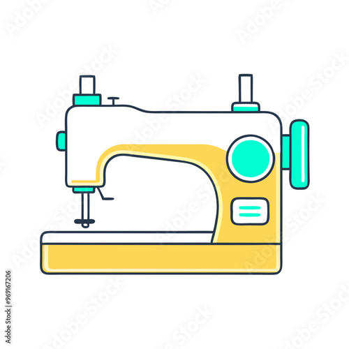 Sewing Machine Icon in Bright Colors for Creative Crafting
