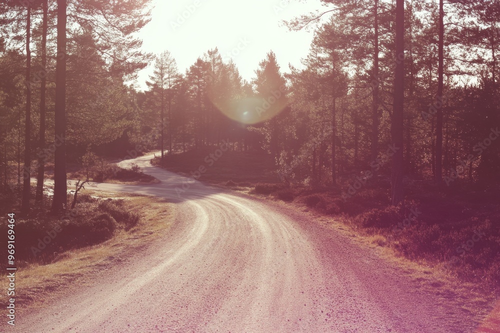 Fototapeta premium Sunrise in the mystic Harzer Forest