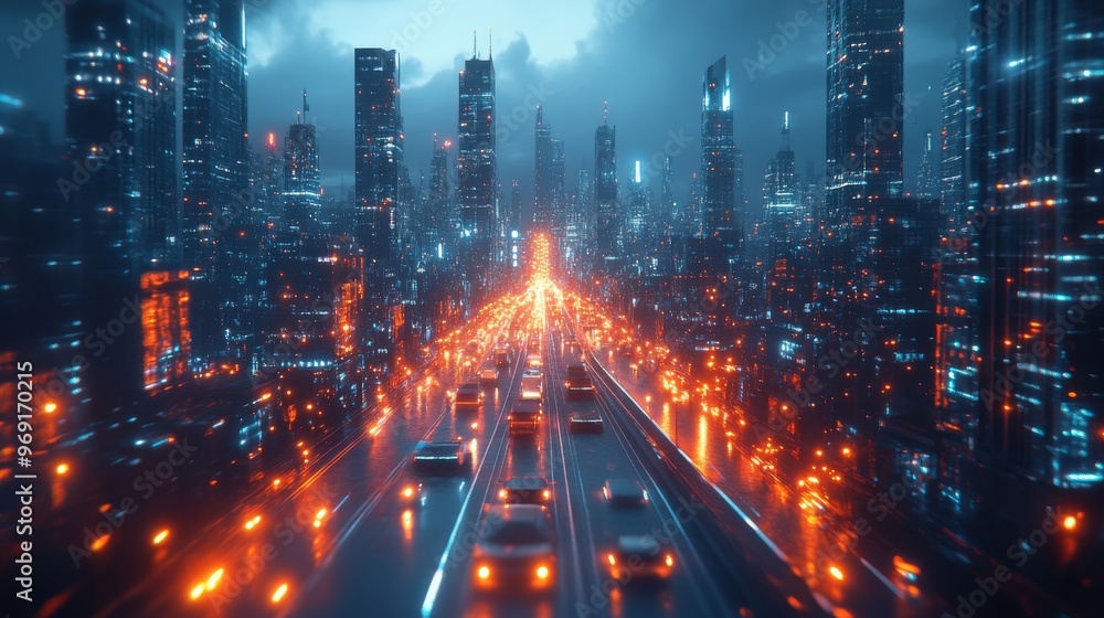 Futuristic smart cities with AI traffic management systems: A city where all transportation is seamlessly coordinated by AI. Futuristic smart cities with AI traffic management systems: A city where all transportation is seamlessly coordinated by AI.