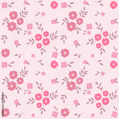 pink flower seamless pattern