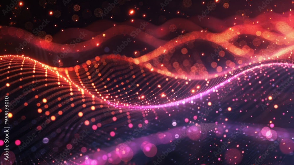 Parts of program code of abstract digital data technology concept background. Abstract technology colors hexagon wave with motion dots and lines. Parts of program code of abstract digital data technology concept background. Abstract technology colors hexagon wave with motion dots and lines.