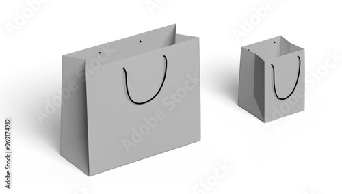 blank Empty Shopping Bag on the white background, mockup