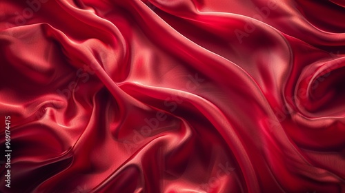 glossy red satin fabric background with smooth and soft texture perfect for illustrating luxury material and glamour in fashion and textile design