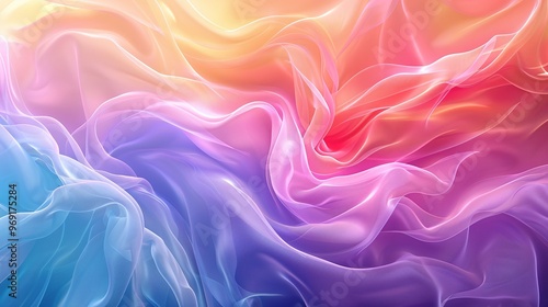 rainbow gradient in an abstract silky background ideal for illustrating fluid motion and colorful texture in a smooth and elegant art concept