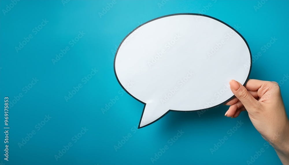 Speech bubble in a hand's hold. Speech bubble in a hand's hold.