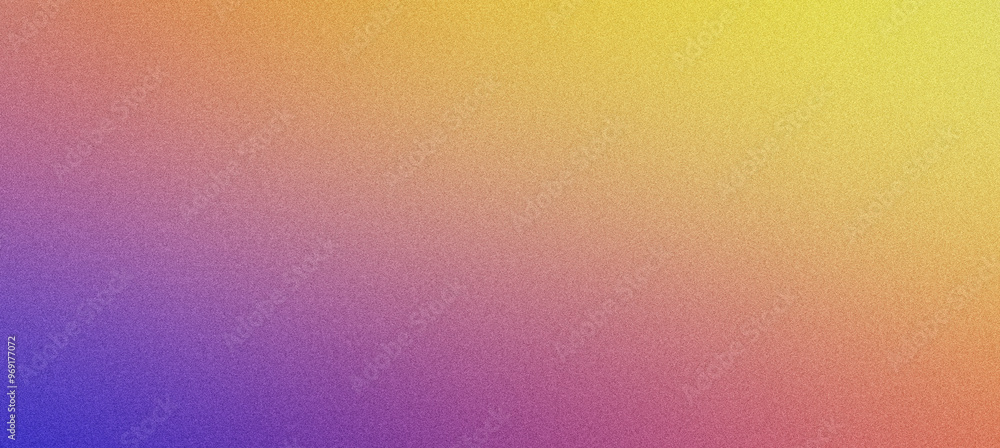 Fototapeta premium Grainy texture is blending a yellow and purple gradient background