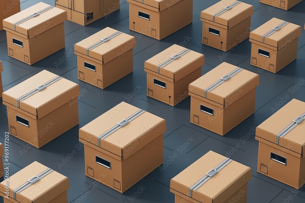 3D Box Icons for Archive Delivery and Storage Solutions 3D Box Icons for Archive Delivery and Storage Solutions