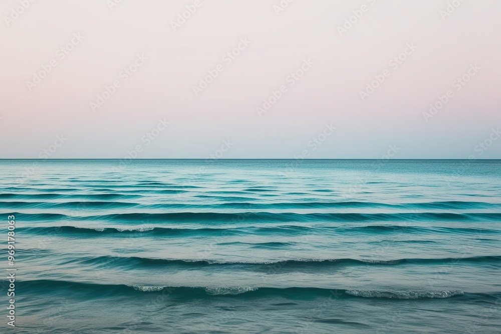 Fototapeta premium Serene Lagoon Waves Gradient Design on Isolated White Background