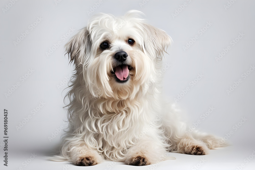 Bolognese dog animal on white background, Ai Generated Bolognese dog animal on white background, Ai Generated