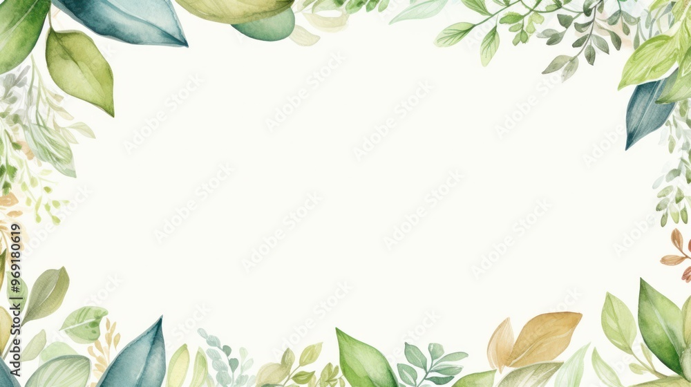 Botanical elegance. Leaves and flowers frame background. Invitations and greeting cards. Copy space Botanical elegance. Leaves and flowers frame background. Invitations and greeting cards. Copy space