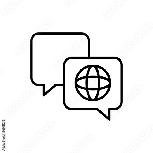 Online chat outline icons, minimalist vector illustration ,simple transparent graphic element .Isolated on white background