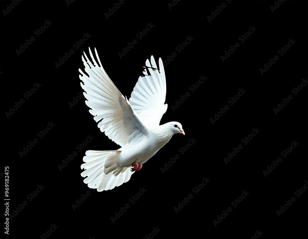 Fototapeta premium white dove isolated on black