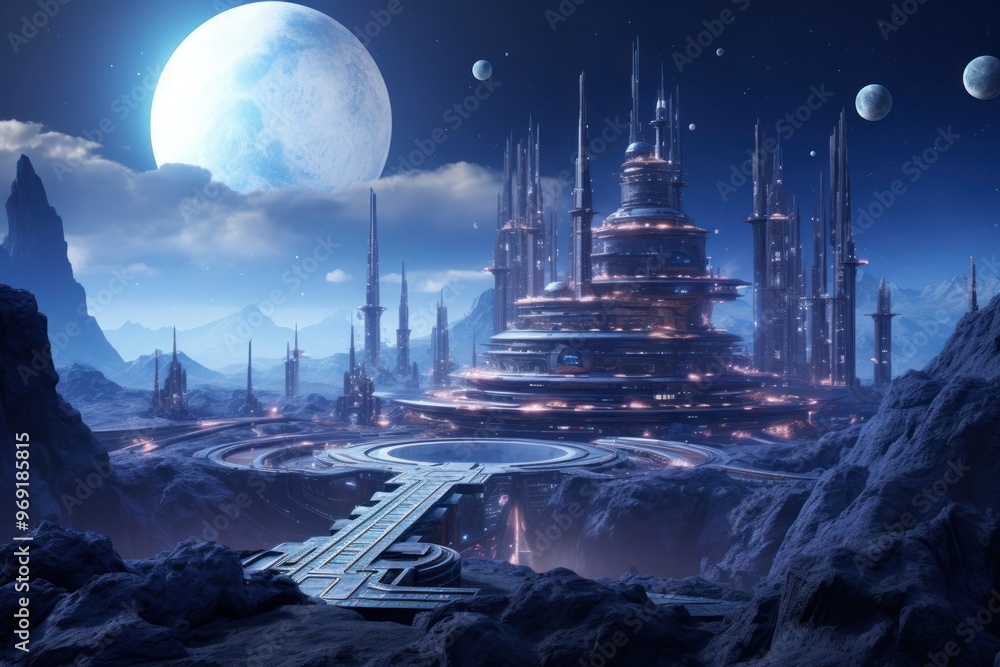 Futuristic fantasy background astronomy outdoors night. Futuristic fantasy background astronomy outdoors night.