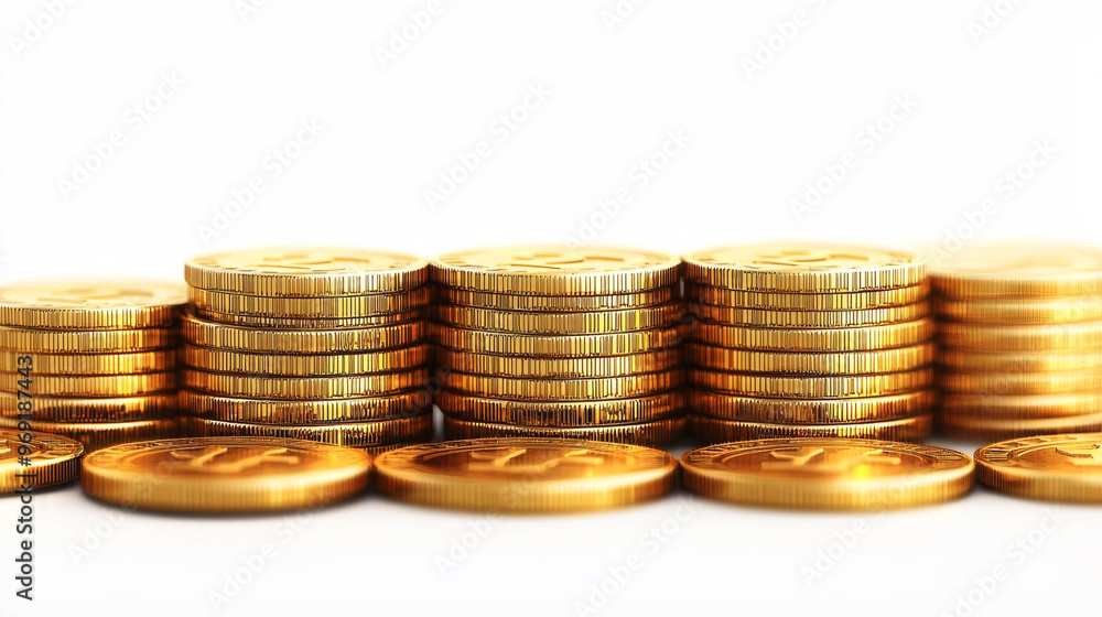 Falling gold coins clipart, currency element, pixel art style, bright metallics, isolated on white background Falling gold coins clipart, currency element, pixel art style, bright metallics, isolated on white background