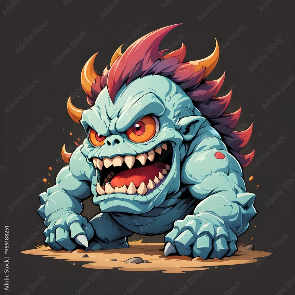 A Gruesome, Angry Monster Illustration A Gruesome, Angry Monster Illustration