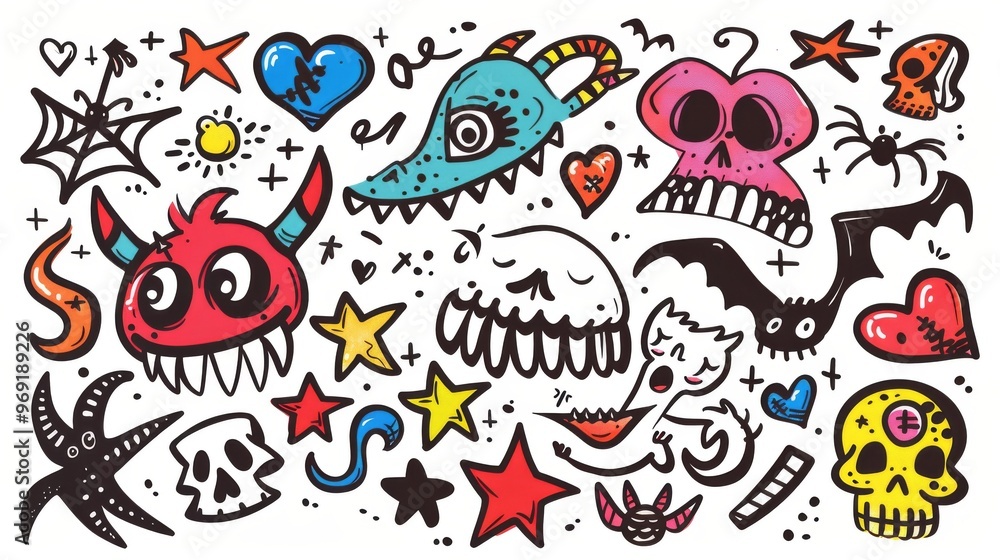 Trendy Street Illustration Graffiti Art Trendy Street Illustration Graffiti Art