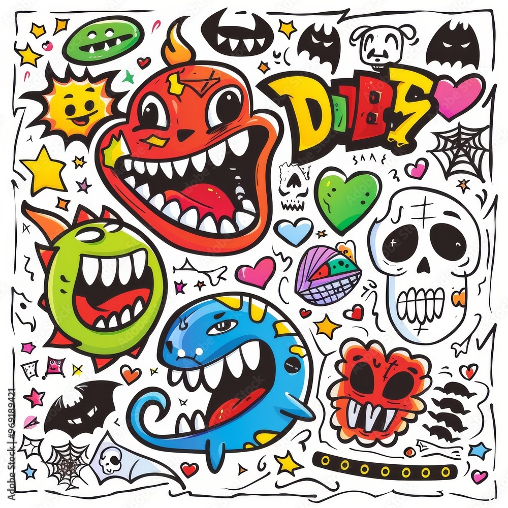 Trendy Street Illustration Graffiti Art Trendy Street Illustration Graffiti Art