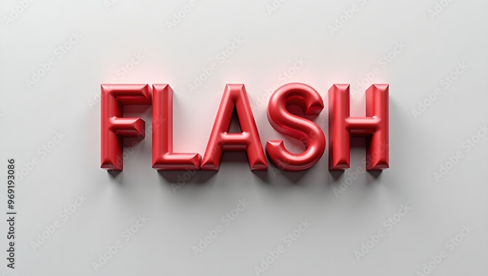 3D metallic FLASH SALE letters on gray backdrop 3D metallic FLASH SALE letters on gray backdrop