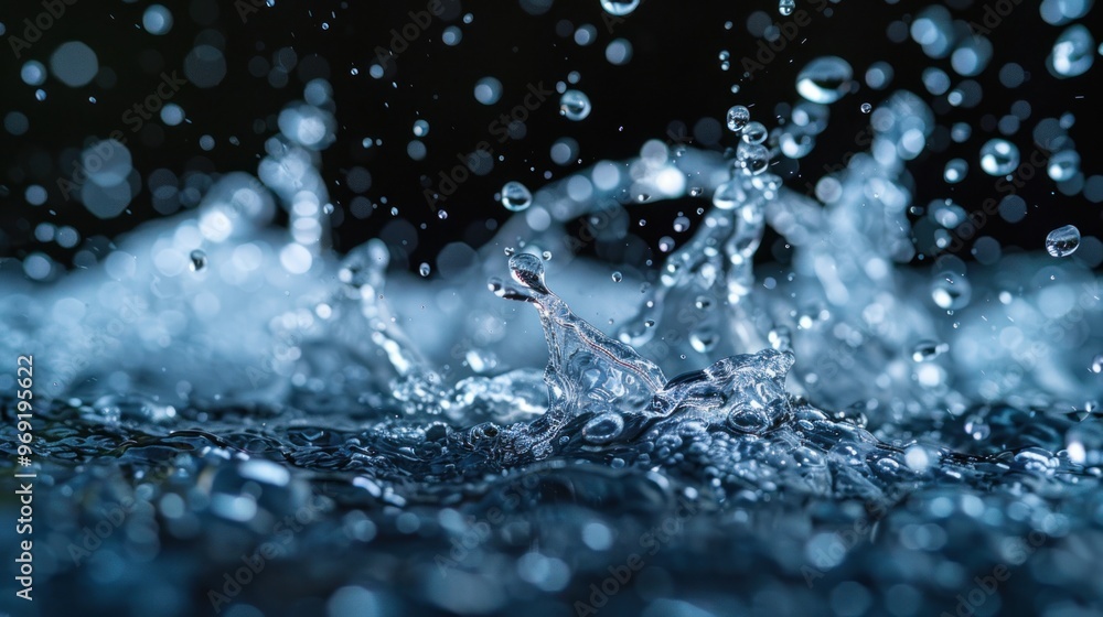 Water spurting out against Black Background, Water spurting out against Black Background,