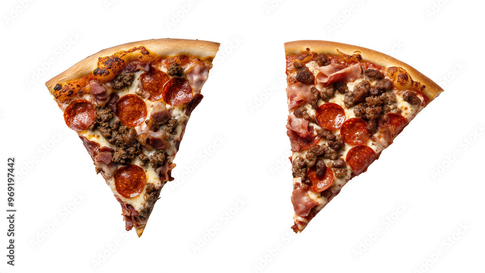 Two Slices of Meat Lover's Pizza with Pepperoni and Sausage
Two Slices of Meat Lover's Pizza with Pepperoni and Sausage
