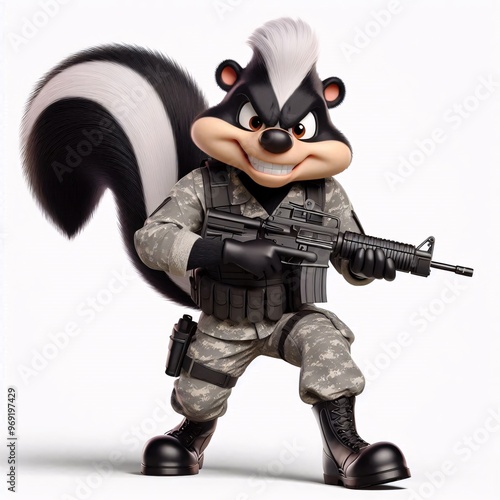 Animals in military clothes on a white background photo