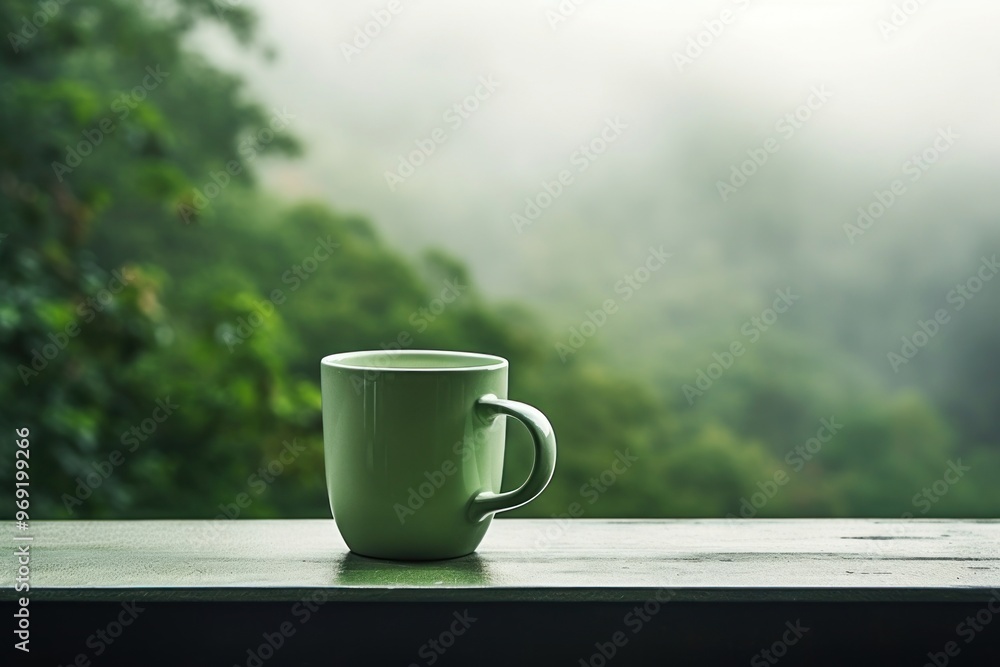 Green blurred background morning coffee drink. Green blurred background morning coffee drink.