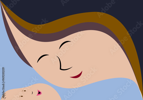 Día de la madre. Maternidad. Mujer sonriendo a su bebé