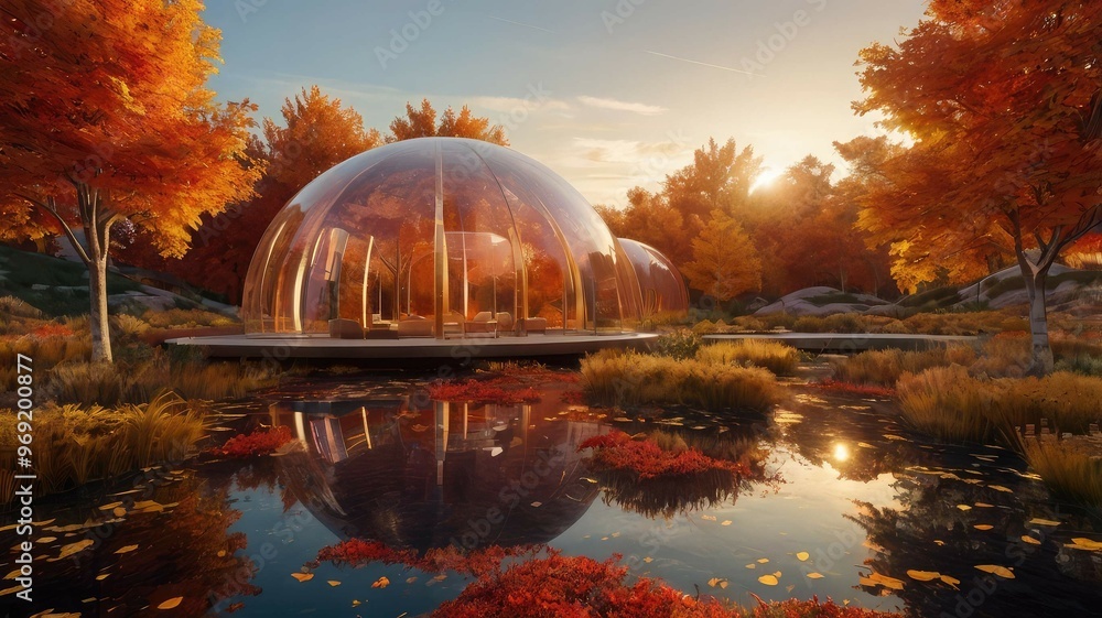 Obraz premium radiant sunset: a symphony of colors in nature's tranquility