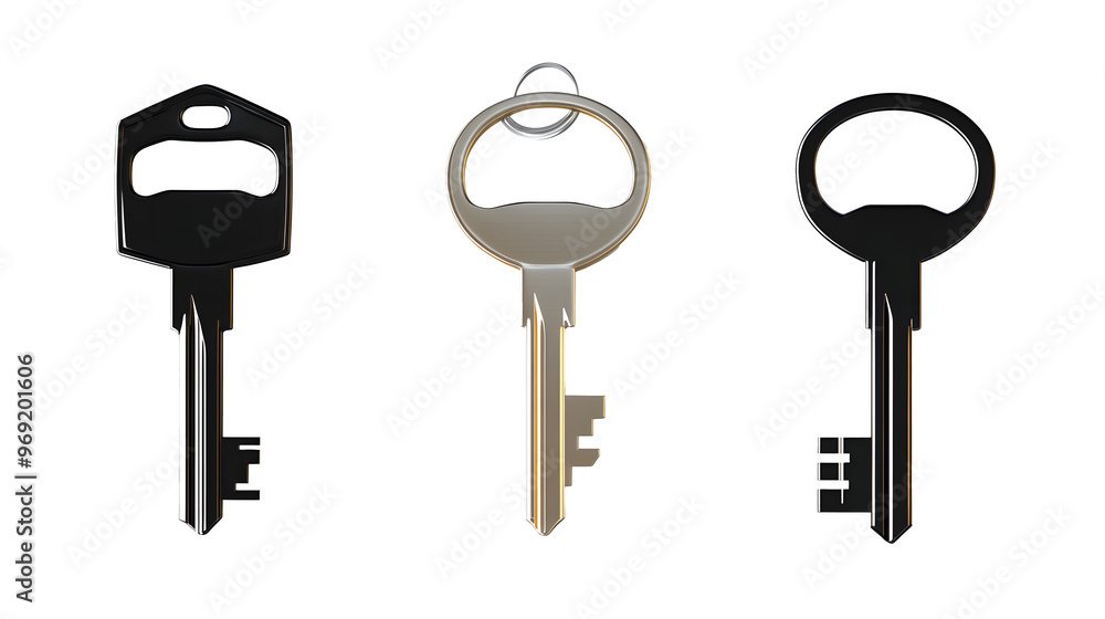 Set of house key icon 3d, isolated on transparent background Set of house key icon 3d, isolated on transparent background