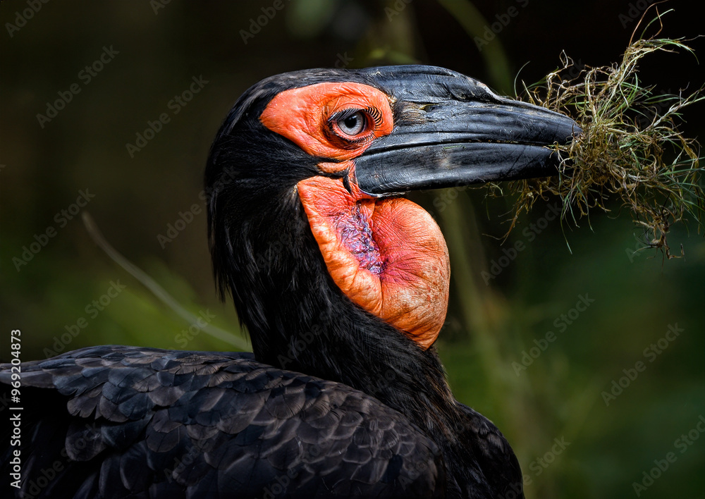 Naklejka premium A close up of a Southern Ground Hornbill