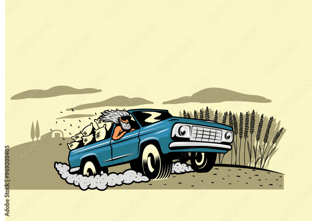 Fototapeta premium truck hippie craft brewer