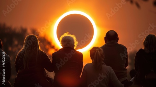 People watching a solar eclipse