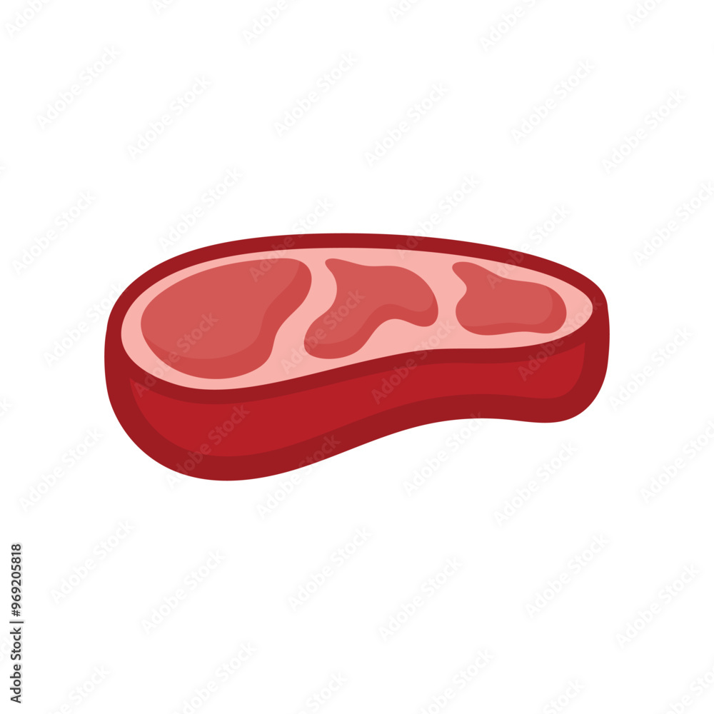 Fresh meat flat vector illustration isolated on white background Fresh meat flat vector illustration isolated on white background