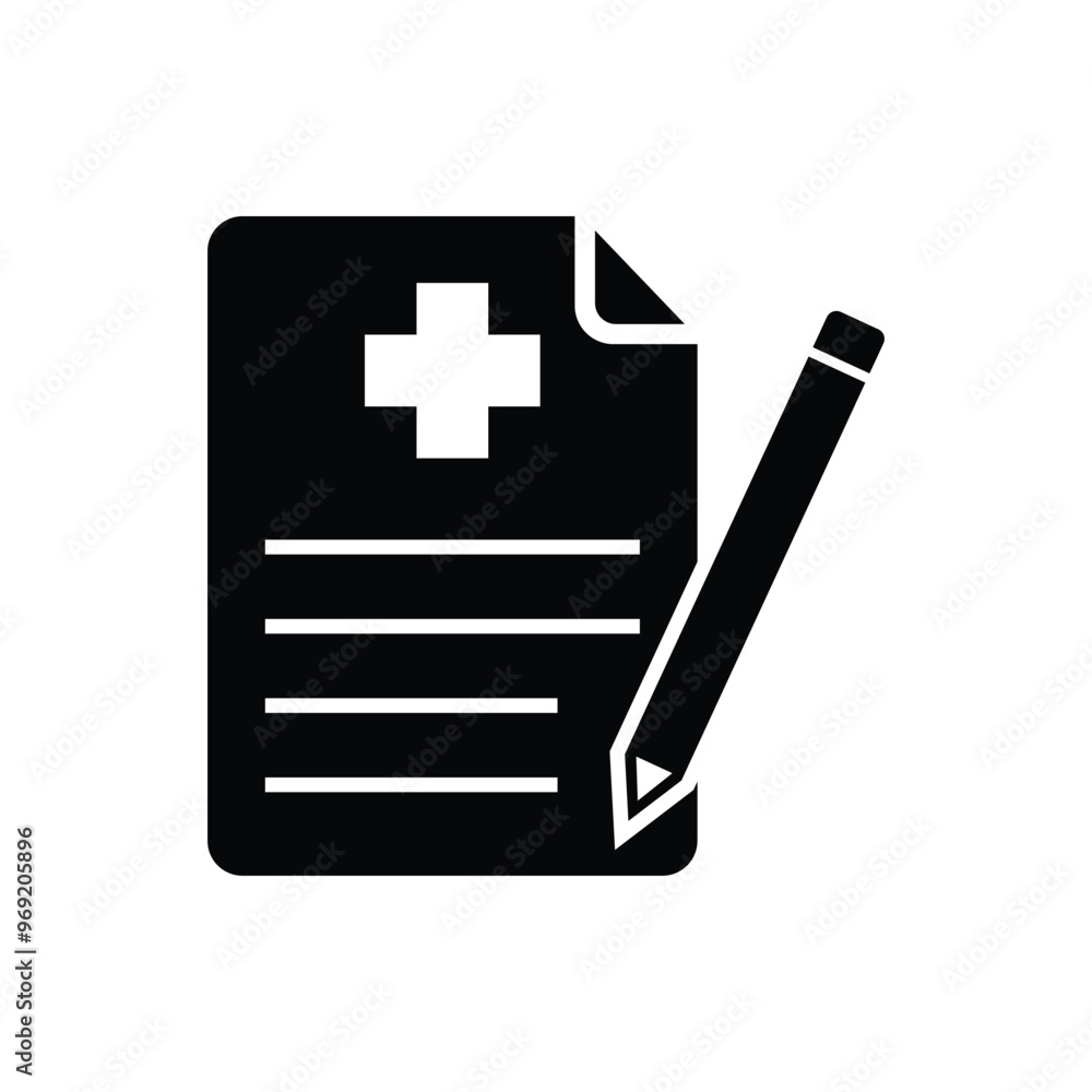 Obraz premium Medical prescription flat vector icon design