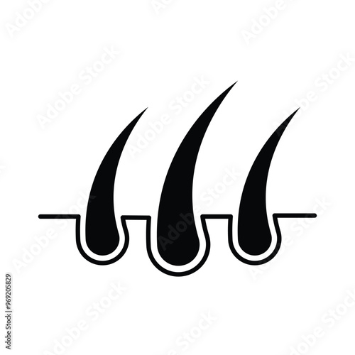 Hair icon and symbol design. Hair on human skin clip art design
