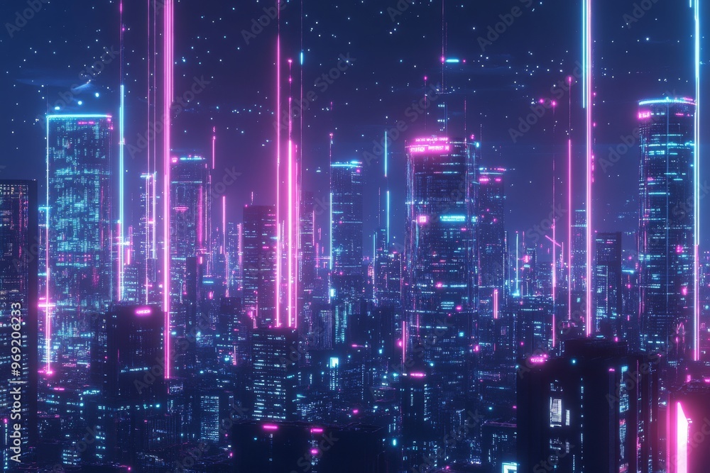 Cyberpunk Cityscape with Neon Lights Cyberpunk Cityscape with Neon Lights