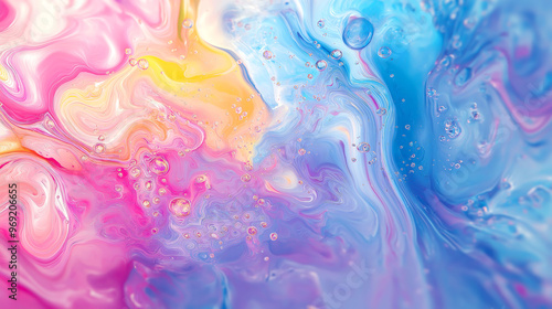 Beautiful vivid liquid in collorful 3d rendring a beautiful abstract background in many colors, Pastel background