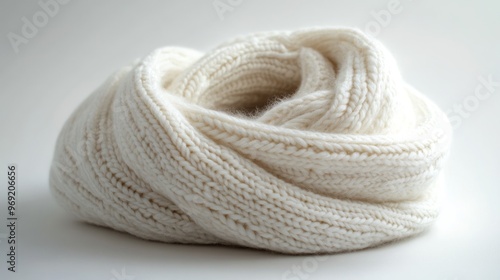 White Knit Scarf Close-Up