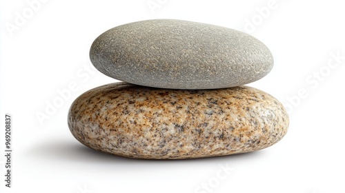 Two Smooth Stones Stacked On Top of Each Other