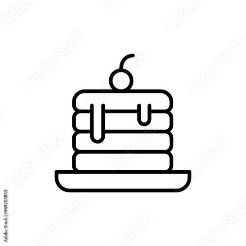 Pancake outline icons, minimalist vector illustration ,simple transparent graphic element .Isolated on white background