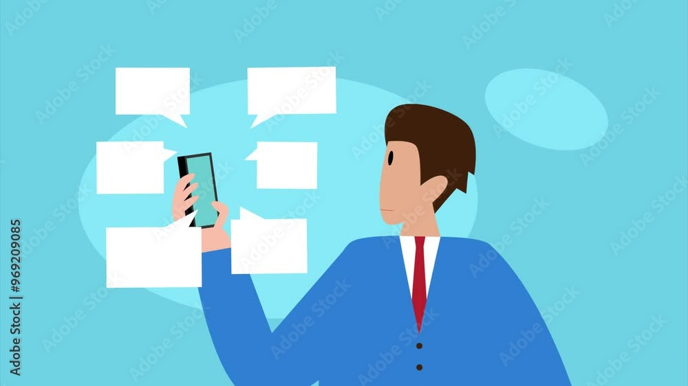 Smart phone have many alert with speech bubbles cartoon animation Smart phone have many alert with speech bubbles cartoon animation
