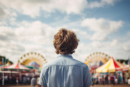 Wallpaper Mural Rear view image of people spending time at a fair generative AI Torontodigital.ca