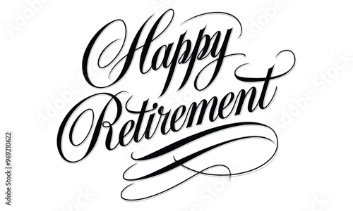 Happy Retirement Typography Vector Design - Minimalistic Lettering Artwork