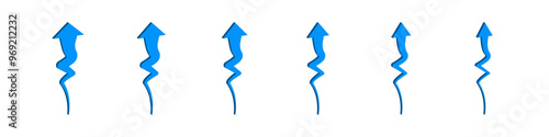 zigzag arrow 3d icon. zig-zag arrows up sign. symbol graph illustration for growth succes finance on business or market
