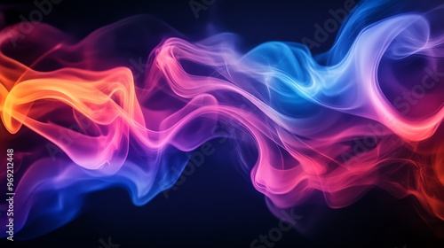 Abstract colorful smoke on a dark background.