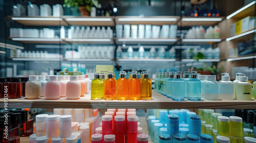 Wallpaper Mural A close-up of a retail display with neatly arranged products on shelves Torontodigital.ca