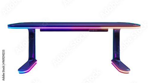 Modern Futuristic Gaming Desk with Neon Lights