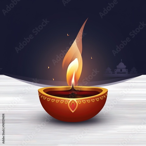 Diwali diya isolated on background, Generative ai.