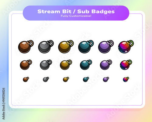 Twitch Stream Bit / Sub Badges, Customizable Bomb Design